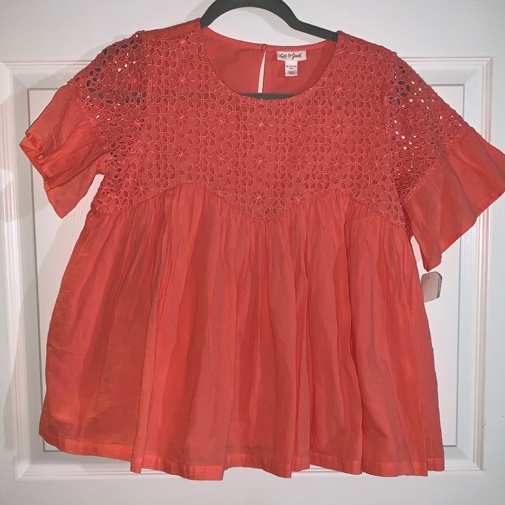 Coral blouse